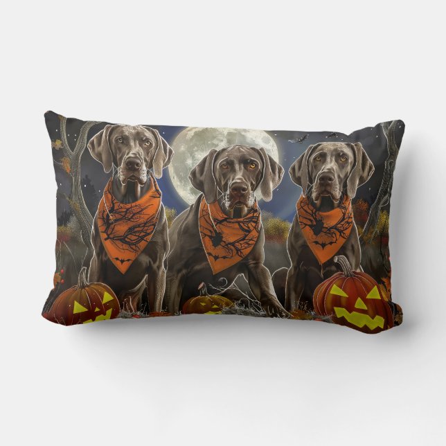 Almofada Lombar Weimaraner Halloween Spooky (Verso)