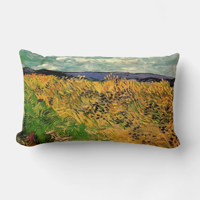 Almofada Lombar Wheat Field com Cornflower, por Van Gogh. (Frente)