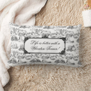 Almofada Lombar WHEATEN Terrier Black Toile com personalização