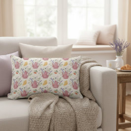 Almofada Lombar Whimsical Tea Time Doodle Throw Pillow