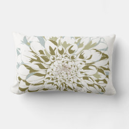Almofada Lombar White Dahlia Flower Design