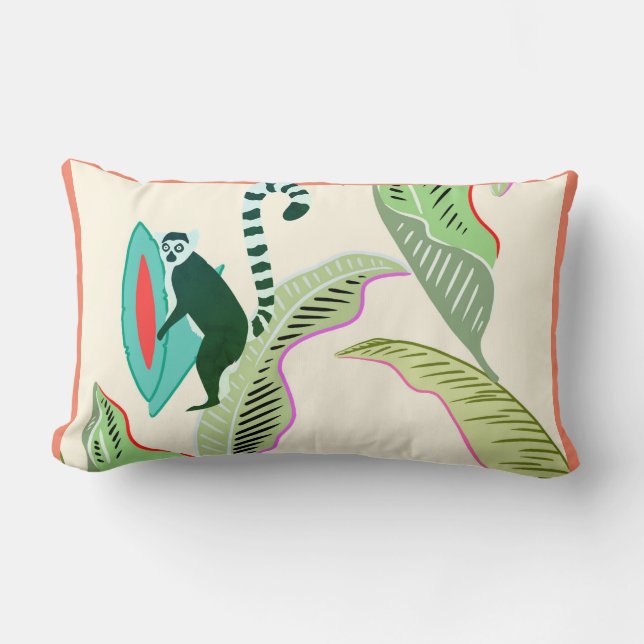 Almofada Lombar Wildlife Friendship - SOS Lemur -Cotton (Frente)