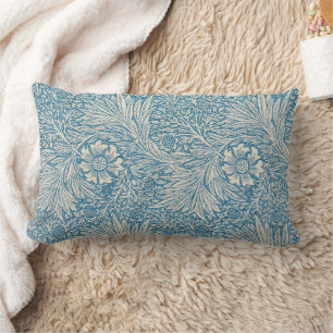 Almofada Lombar William Morris, cravo-de-defunto do azul de