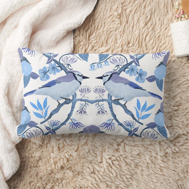 Almofada Lombar William Morris Inspirado Bluejay Botânico Peri (Cobertor)
