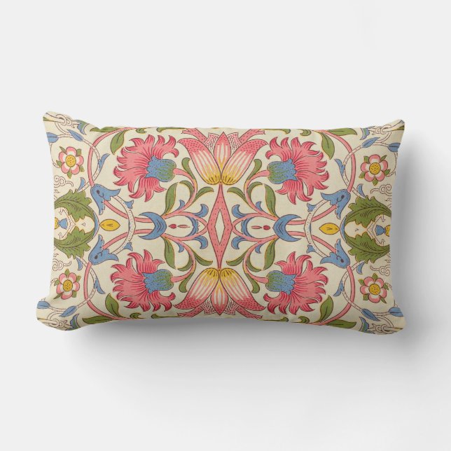 Almofada Lombar William Morris Lodden Primavera Wallpaper Art (Frente)
