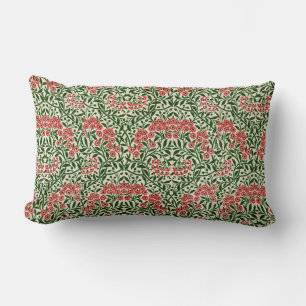 Almofada Lombar William Morris Michaelmas Daisy Flowers Rosa Verde