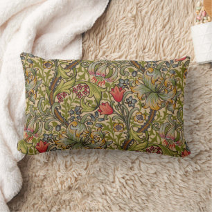 Almofada Lombar William Morris Ouro Lily Antique