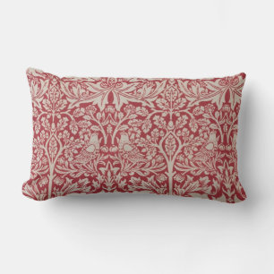 Almofada Lombar William Morris Vintage Animais Aves Coelhos Rosa