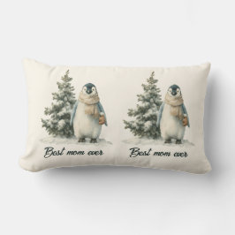 Almofada Lombar Winter Penguin “Best Mom Ever” Design