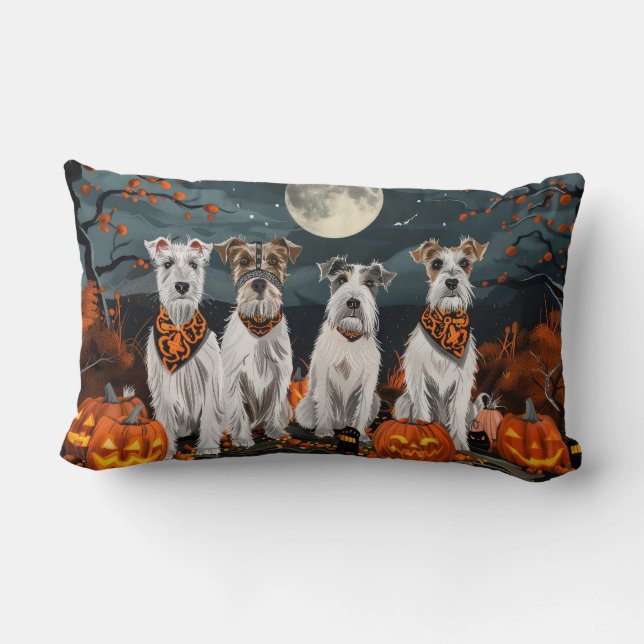 Almofada Lombar Wirefox Terrier Halloween Spooky (Verso)