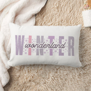 Almofada Lombar Wonderland de inverno - Tipografia Festiva