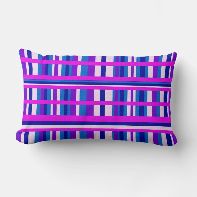 Almofada Lombar Xadrez azul roxa rosa (Frente)