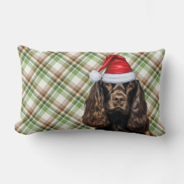 Almofada Lombar Xadrez de Férias de Cachorro de Natal