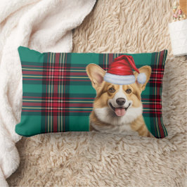 Almofada Lombar Xadrez de Férias de Cão de Pembroke Welsh Corgi