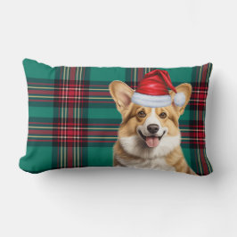 Almofada Lombar Xadrez de Férias de Cão de Pembroke Welsh Corgi