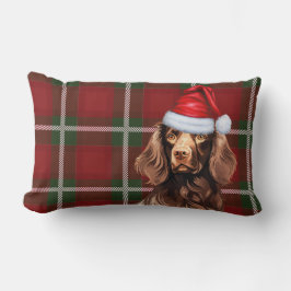 Almofada Lombar Xadrez de Natal Boykin Spaniel Holiday