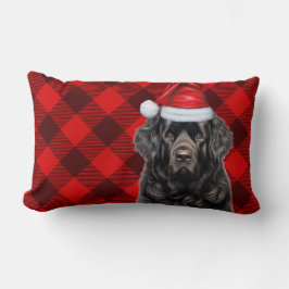 Almofada Lombar Xadrez de Natal do Cachorro na Terra Nova