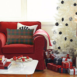 Almofada Lombar Xadrez de Natal/Travesseiro decorativo Vermelho e 