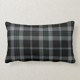 Almofada Lombar Xadrez de Tartan cinzenta preta