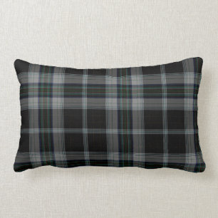 Almofada Lombar Xadrez de Tartan cinzenta preta