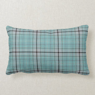 Almofada Lombar Xadrez de Tartan preta cinzenta do verde azul da