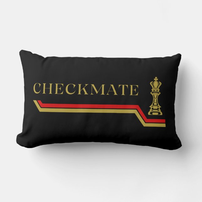 Almofada Lombar xadrez jogador de xadrez cita ouro vermelho (Frente)
