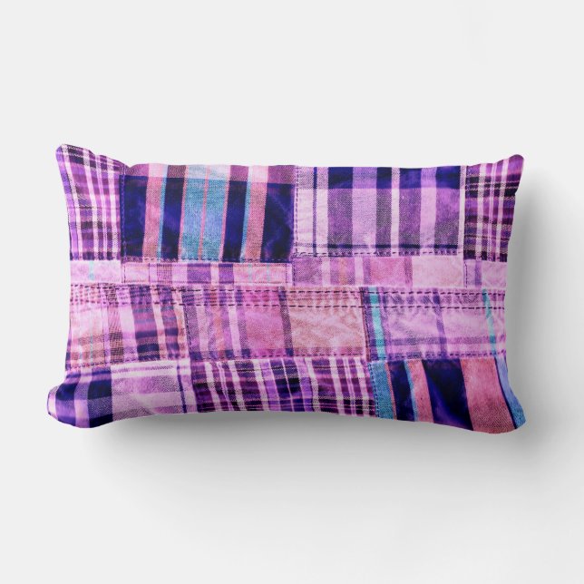 Almofada Lombar Xadrez Patchwork (Frente)