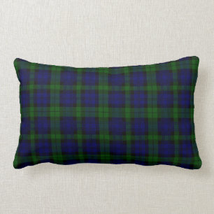 Almofada Lombar Xadrez preta do verde azul do tartan do clã do