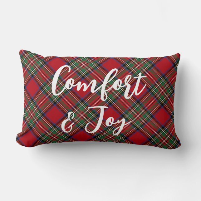 Almofada Lombar Xadrez Rustic Red Natal Holidays Stewart Tartan (Frente)
