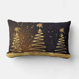 Almofada Lombar Xmas Árvores elegantes de luxo moderno, preto e ou