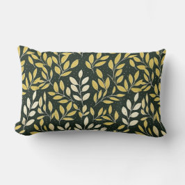 Almofada Lombar Yellow and Cream Leafy Branches Pattern 