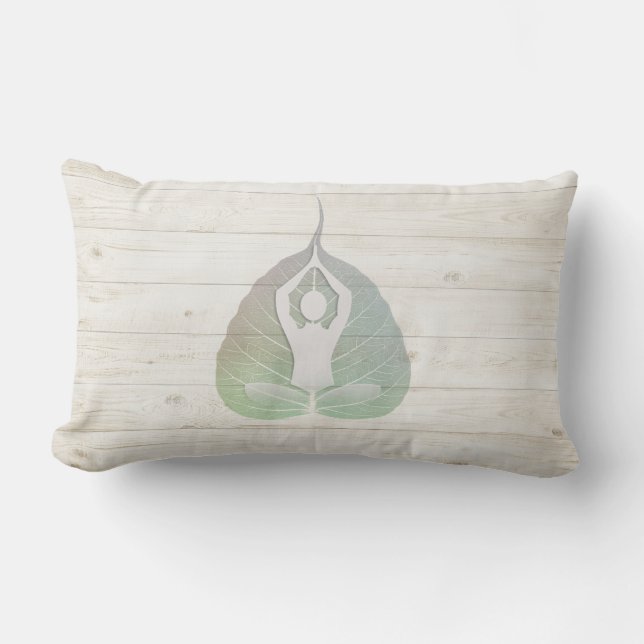 Almofada Lombar Yoga Instrutor Studio Meditação Pose Bodhi Leaf (Frente)