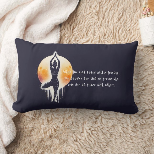 Almofada Lombar Yoga Meditation Instrutor Tree Pose Full Moon (Cobertor)