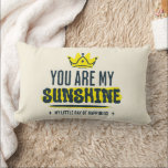 Almofada Lombar You Are My Sunshine Cute Inspirational Quote<br><div class="desc">A cheerful inspirational design featuring a crown graphic and bold typography with the phrase “You Are My Sunshine” and the message “My Little Ray of Happiness.” The bright yellow accents and playful lettering create a warm and uplifting artwork perfect for expressing love,  joy,  and positivity.</div>