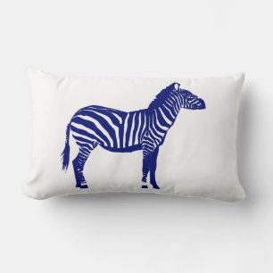 Almofada Lombar Zebra - Azul de cobalto escuro e branco