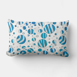 Almofada Lombar Zebra Bolinhas branca e azul