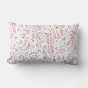 Almofada Lombar Zebra Bolinhas rosa e branca