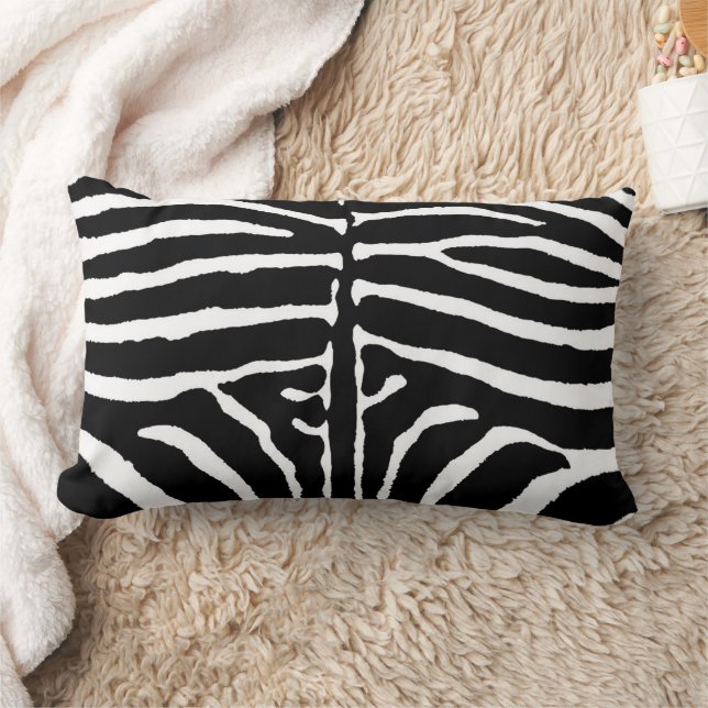 Almofada Lombar Zebra em Preto e Branco (Cobertor)