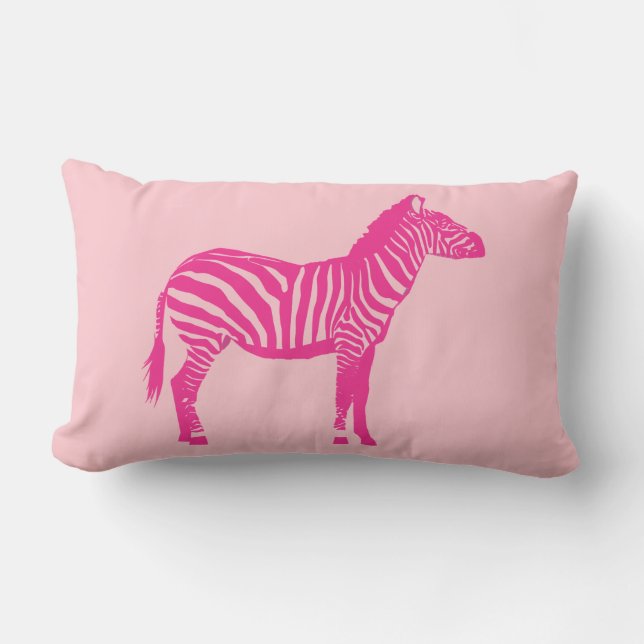 Almofada Lombar Zebra - Fuchsia e rosas claro (Frente)