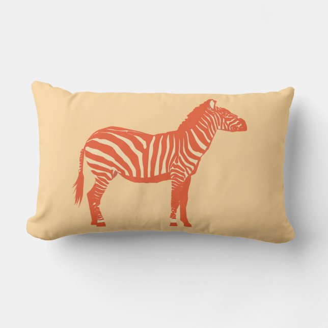 Almofada Lombar Zebra - Mandarim e laranja claro (Frente)