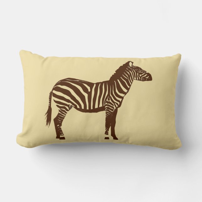 Almofada Lombar Zebra - Marrom Chocolate e Camelo Bege (Frente)