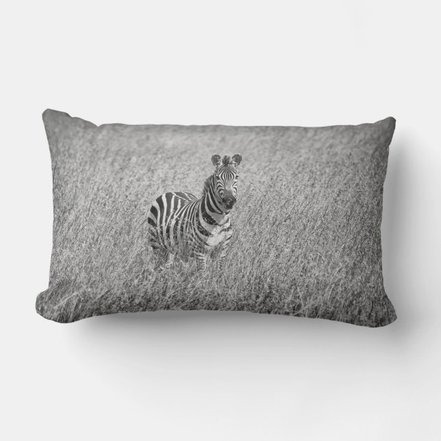 Almofada Lombar Zebra na grama alta (Frente)