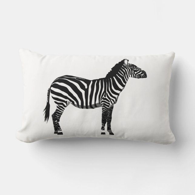 Almofada Lombar Zebra - Preto e Branco (Frente)