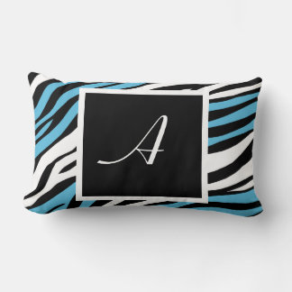 Almofada Lombar Zebra Print Blue Mix Monograma Travesseiro lombar