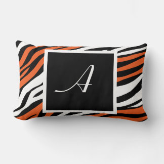 Almofada Lombar Zebra Print Orange Mix Monograma Travesseiro lomba