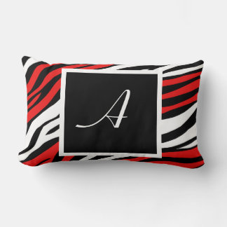 Almofada Lombar Zebra Print Red Mix Monograma Travesseiro lombar