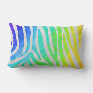 Almofada Lombar Zebra Rainbow e White Impressão