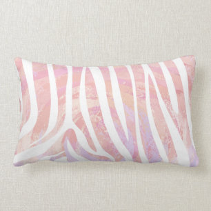 Almofada Lombar Zebra Rosa e Impressão branco