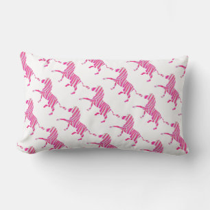 Almofada Lombar Zebra Rosa Quente e Silhueta Branca