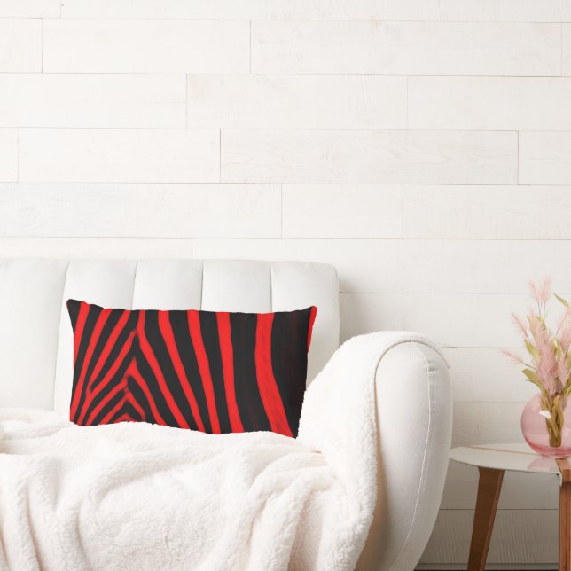 Almofada Lombar Zebra Stripes - Vermelho (Sofá)